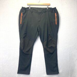 Gash Hao Fleece Lined Softshell Pants Mens 44x32 Black Snow Ski Reinforced Knees